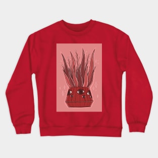 Red plant with eyes Crewneck Sweatshirt
